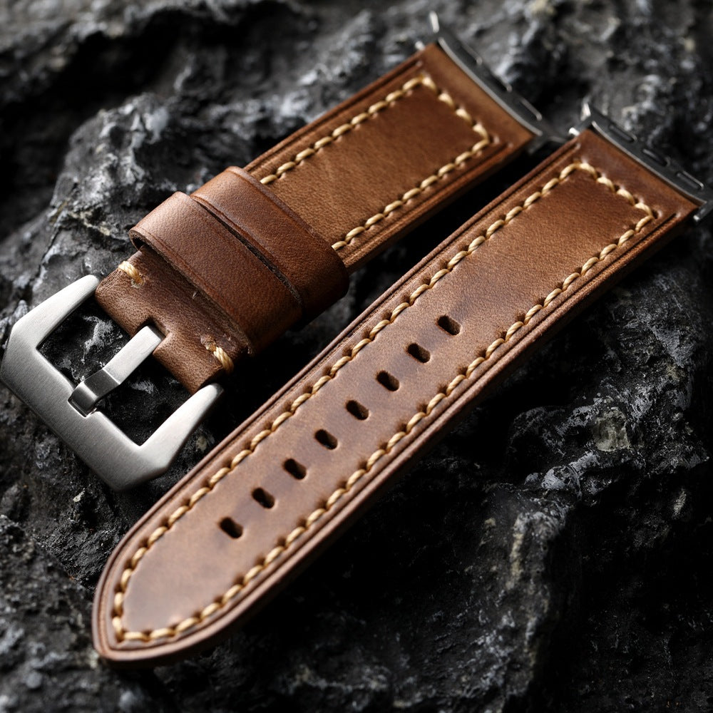 Astra Horween Chromexcel Vintage Brown Strap For Apple Watch