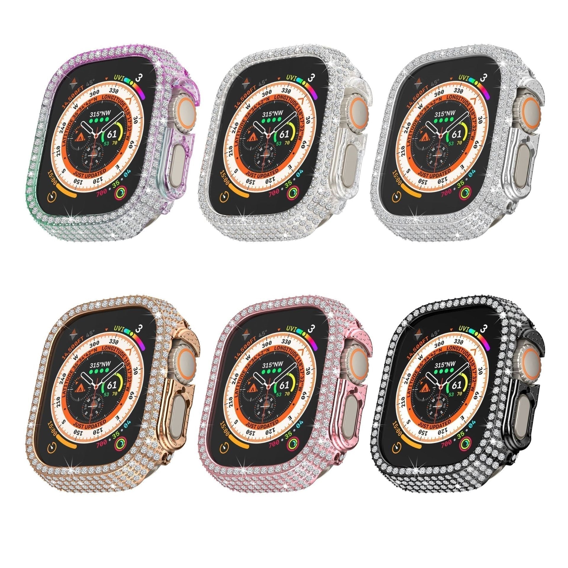 GleamLux Diamond Full Cover Case For Apple Watch Elite