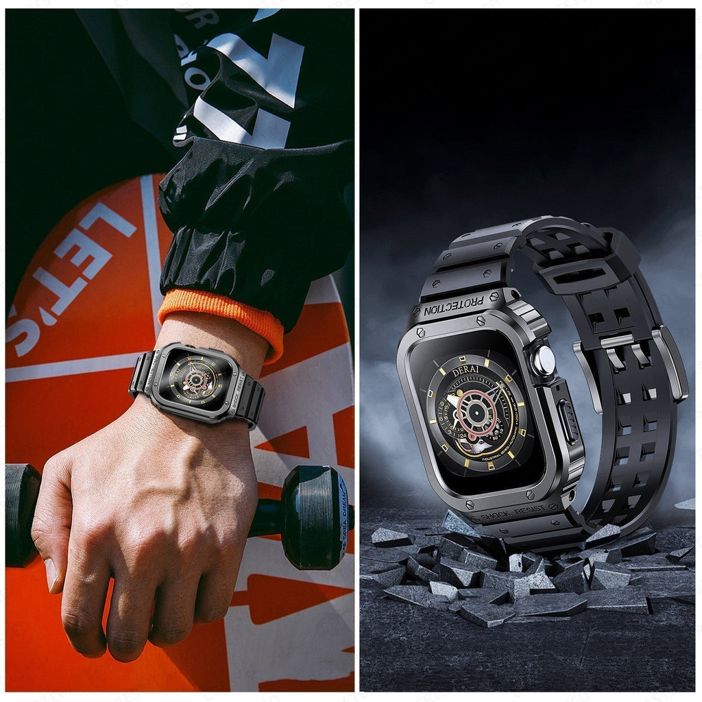 NovaFlex Silicone Band And Steel Case For Apple Watch