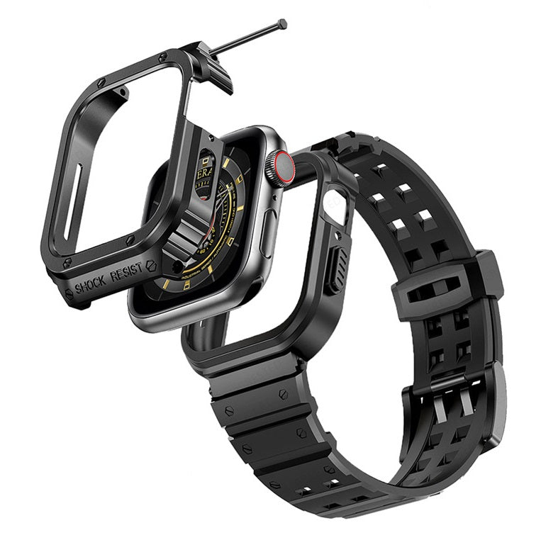 NovaFlex Silicone Band And Steel Case For Apple Watch