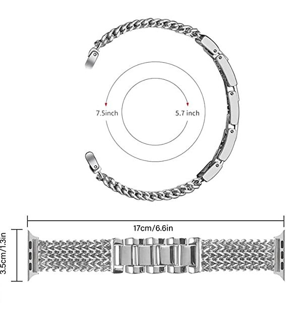 Azure Mermaid Motif Steel Apple Watch Strap Gift Ready