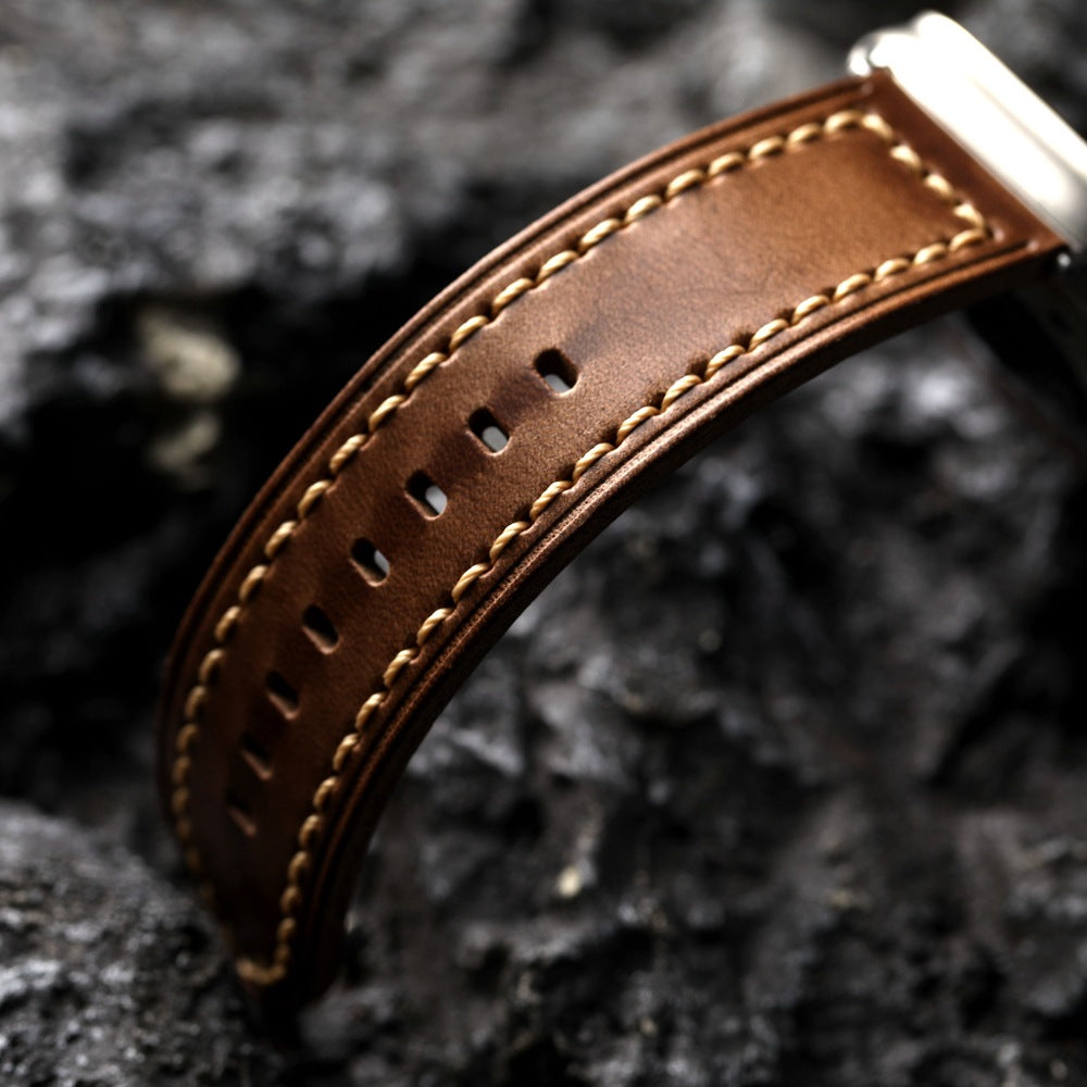 Astra Horween Chromexcel Vintage Brown Strap For Apple Watch