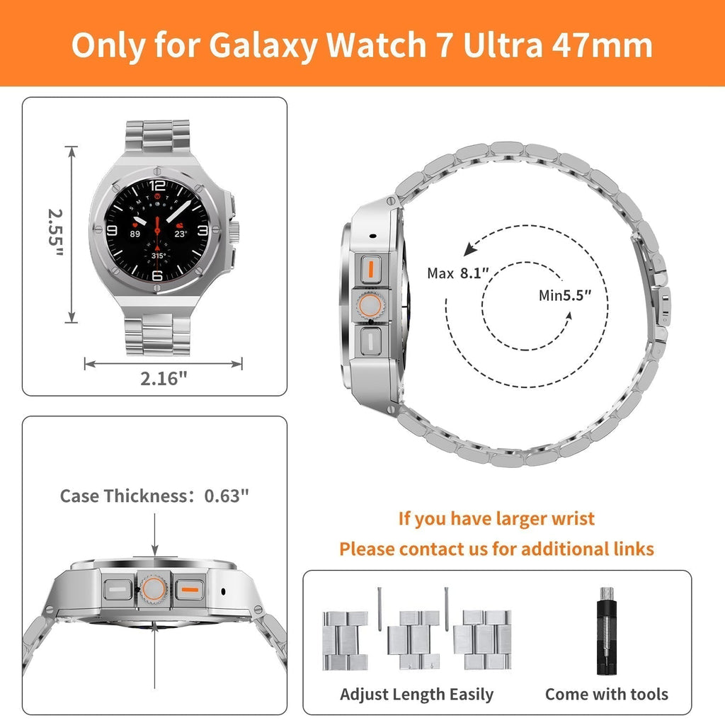 NovaShell Gehäuse und Armband aus Zinklegierung für Galaxy Ultra 47mm