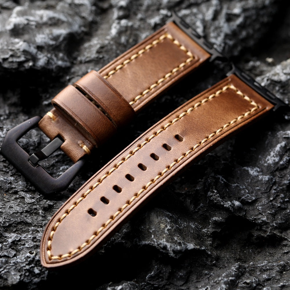 Astra Horween Chromexcel Vintage Brown Strap For Apple Watch