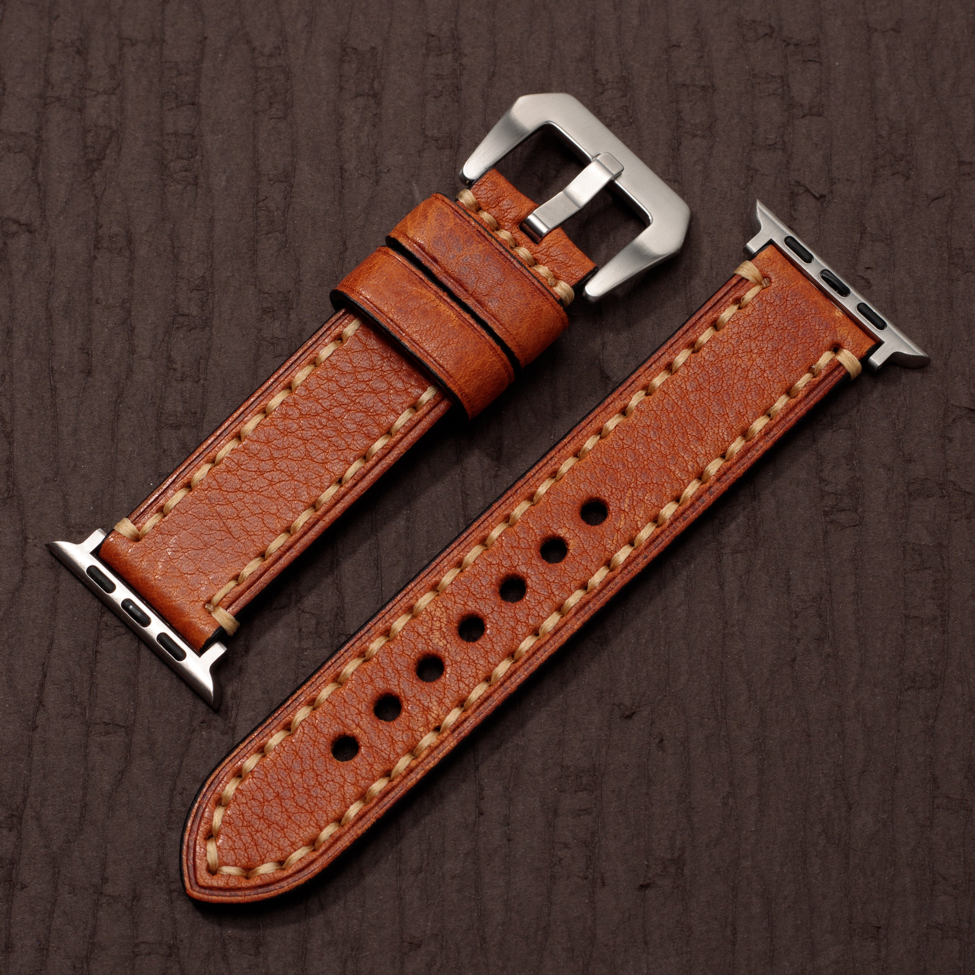 HeritageForge Vintage Leather Band For Apple Watch Handcrafted