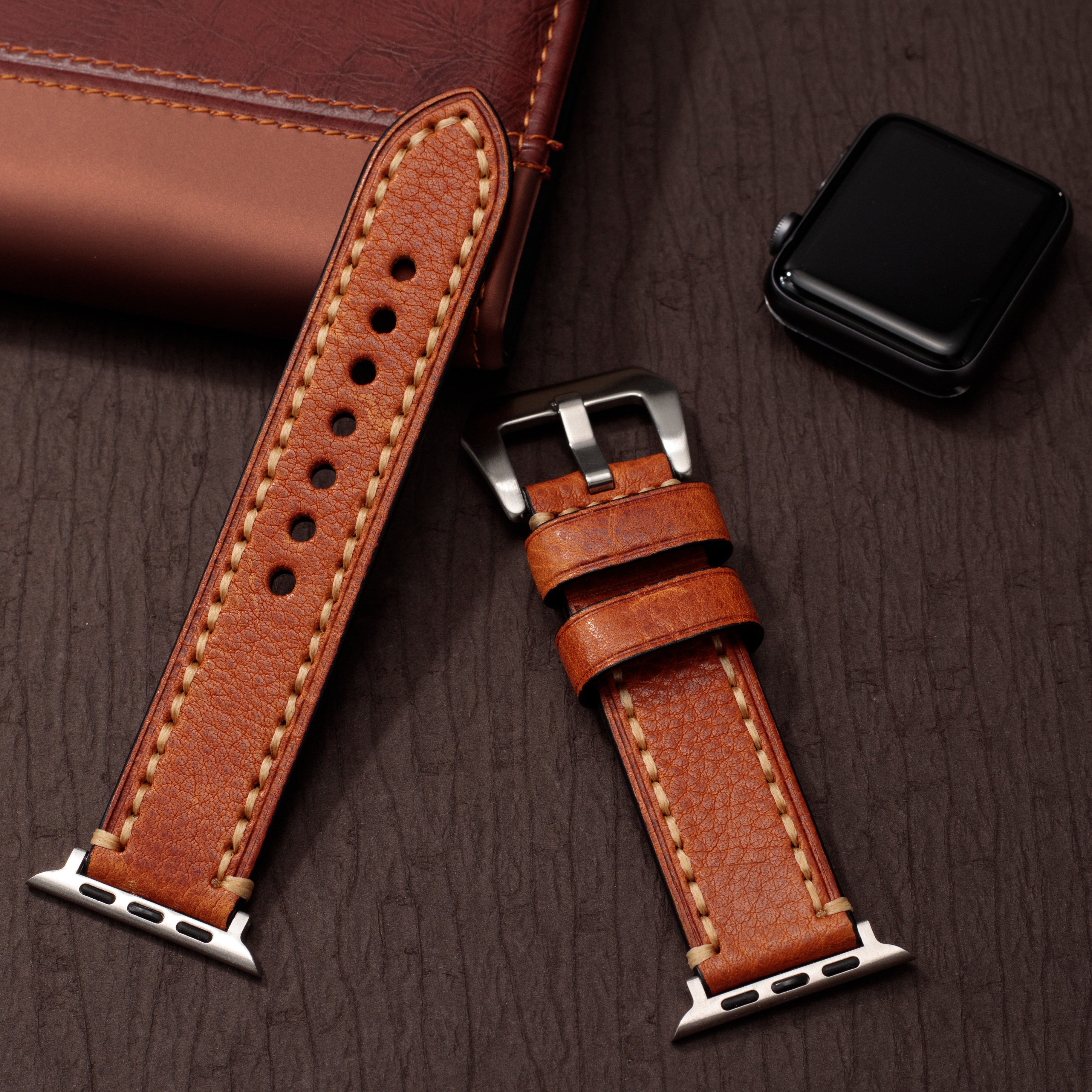 HeritageForge Vintage Leather Band For Apple Watch Handcrafted