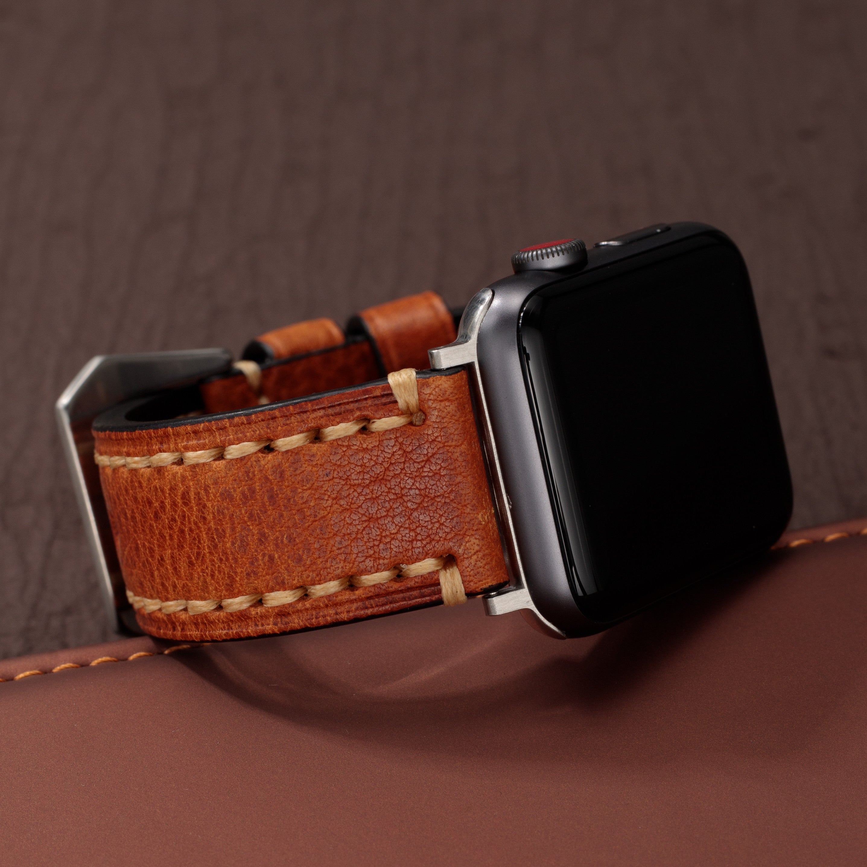 HeritageForge Vintage Leather Band For Apple Watch Handcrafted