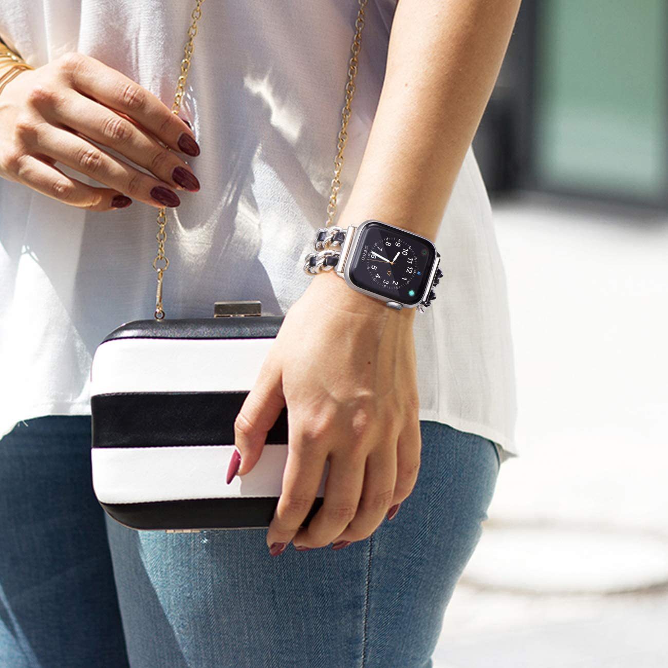 LumaLink Adjustable Stainless Steel Band For Apple Watch