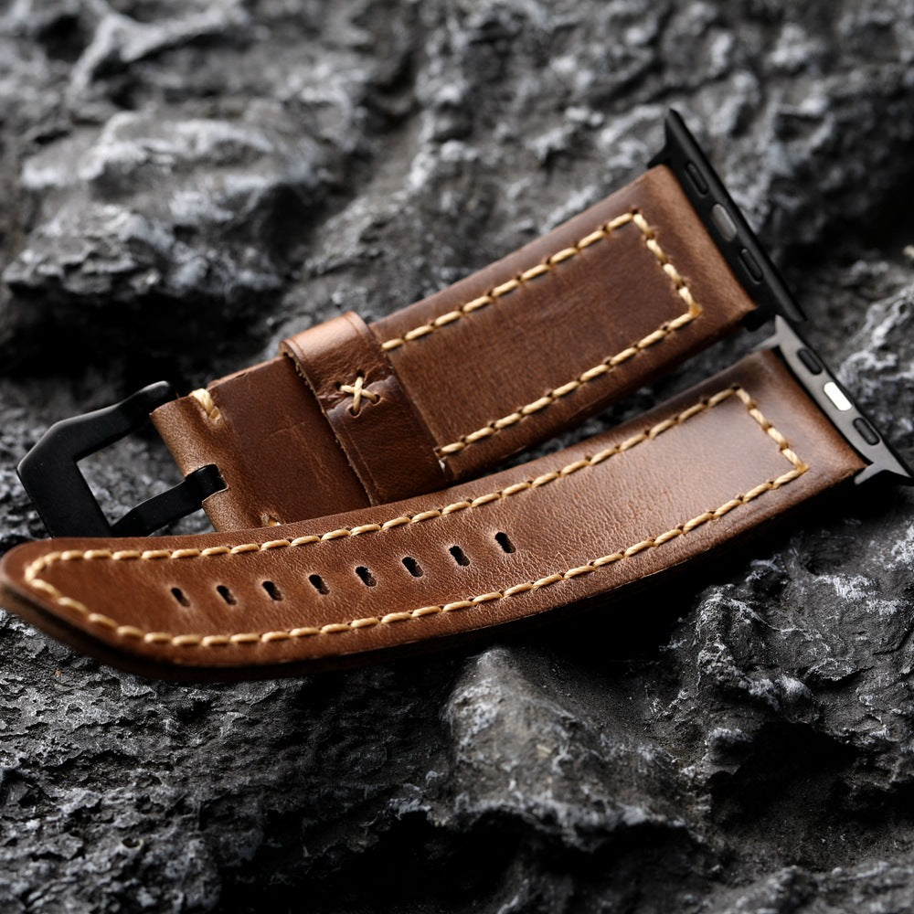 Astra Horween Chromexcel Vintage Brown Strap For Apple Watch