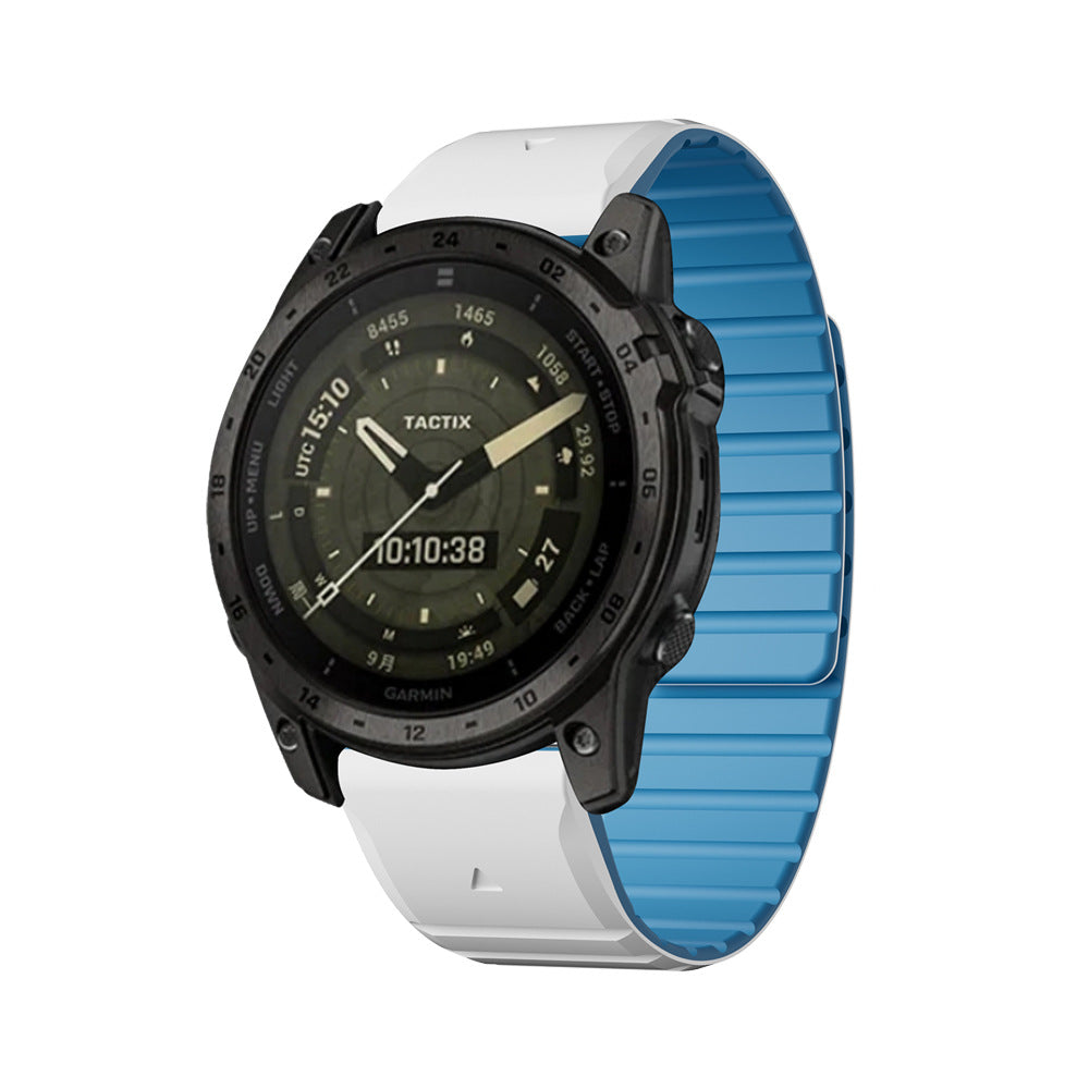 NovaFlex Dual-Color Silicone Magnetic Strap for Garmin Watch
