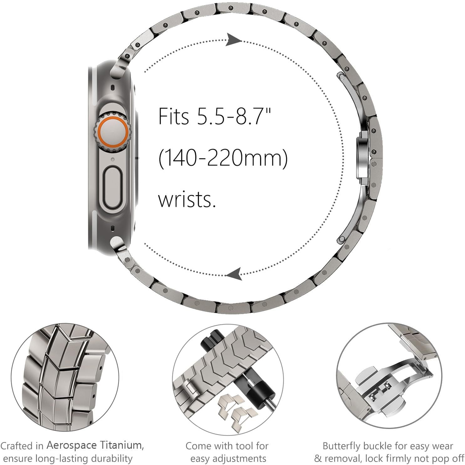 Lumen Titanium Alloy Watch Band For Apple Ultra 2 49mm