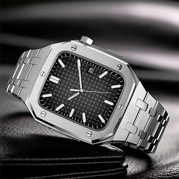 Nova Gear Polished Stainless Apple Watch Case Set 45-52mm