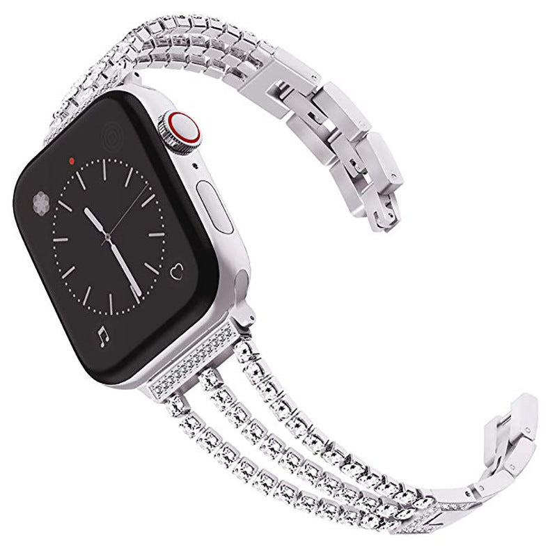 AuroraLink Diamond Bracelet for Smartwatch Stainless Steel