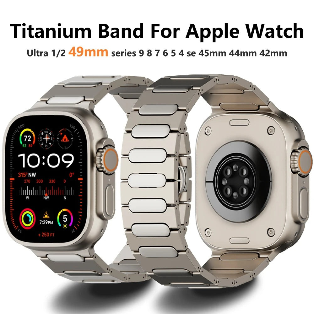 Nova Titanium Bracelet Butterfly Buckle For Apple Watch