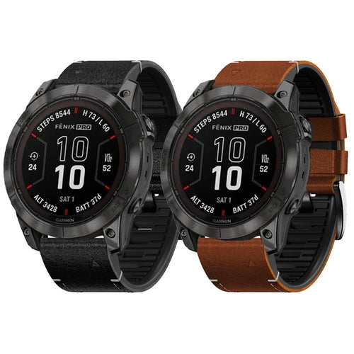 AstraFlex Leather and TPU Strap for Garmin Fenix 8, 7X, and 6X