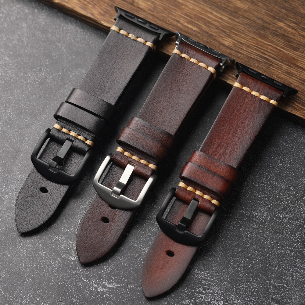 Premium Hand-Sewn Full-Grain Leather Band for Aurora Timepiece