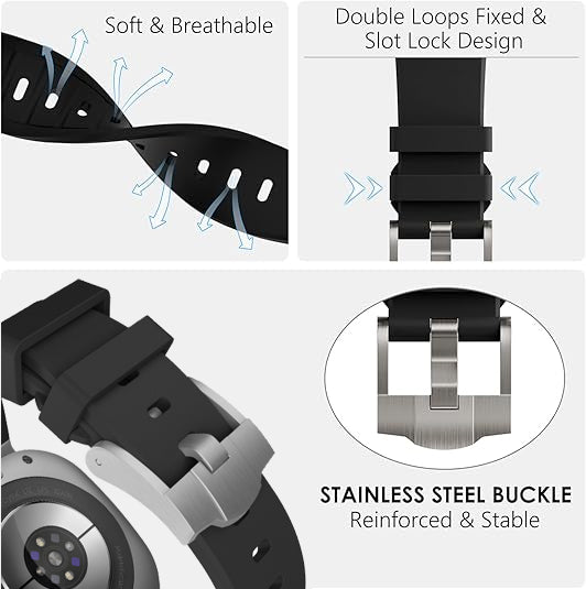 Nova Titanium Silicone Band Adapter For Galaxy Watch Ultra