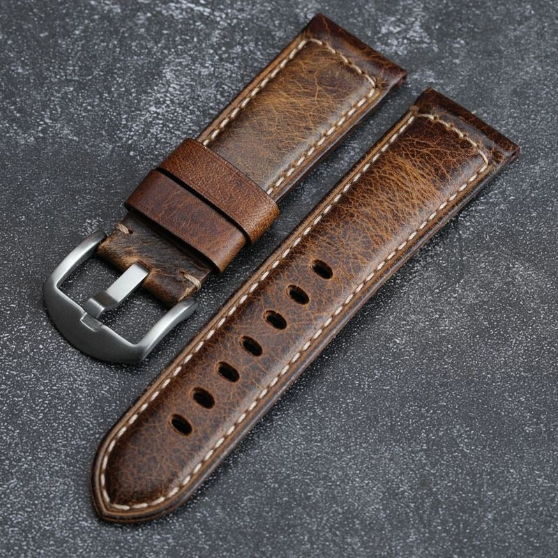 Nova Vale Handmade Vintage Waxed Leather Strap For Everyday Use