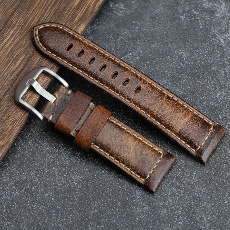 Nova Vale Handmade Vintage Waxed Leather Strap For Everyday Use