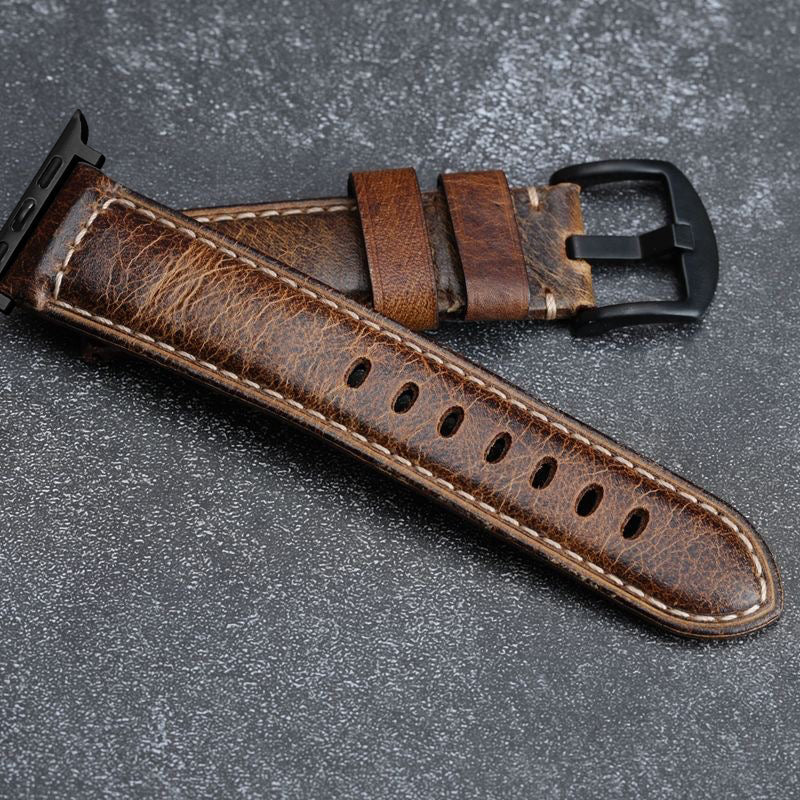 Nova Vale Handmade Vintage Waxed Leather Strap For Everyday Use