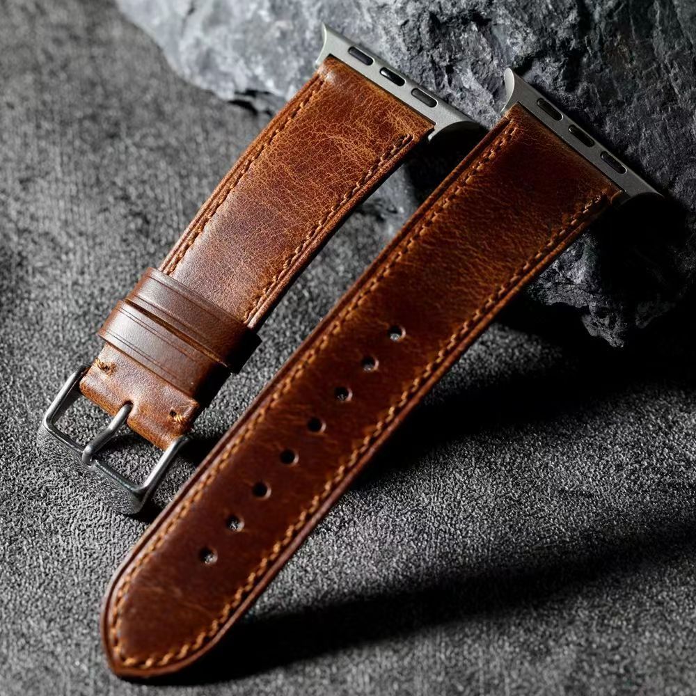 Walnut Brown Full Grain Leather Band for NovaTime Smartwatch