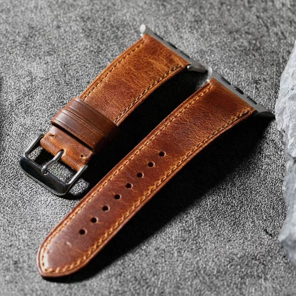Walnut Brown Full Grain Leather Band for NovaTime Smartwatch