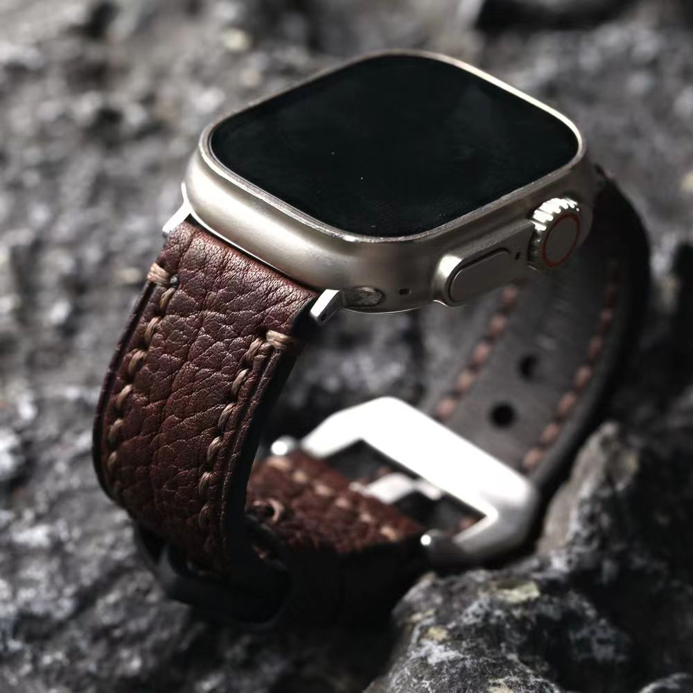 Handmade Top Grain Leather Smartwatch Strap Vintage Style
