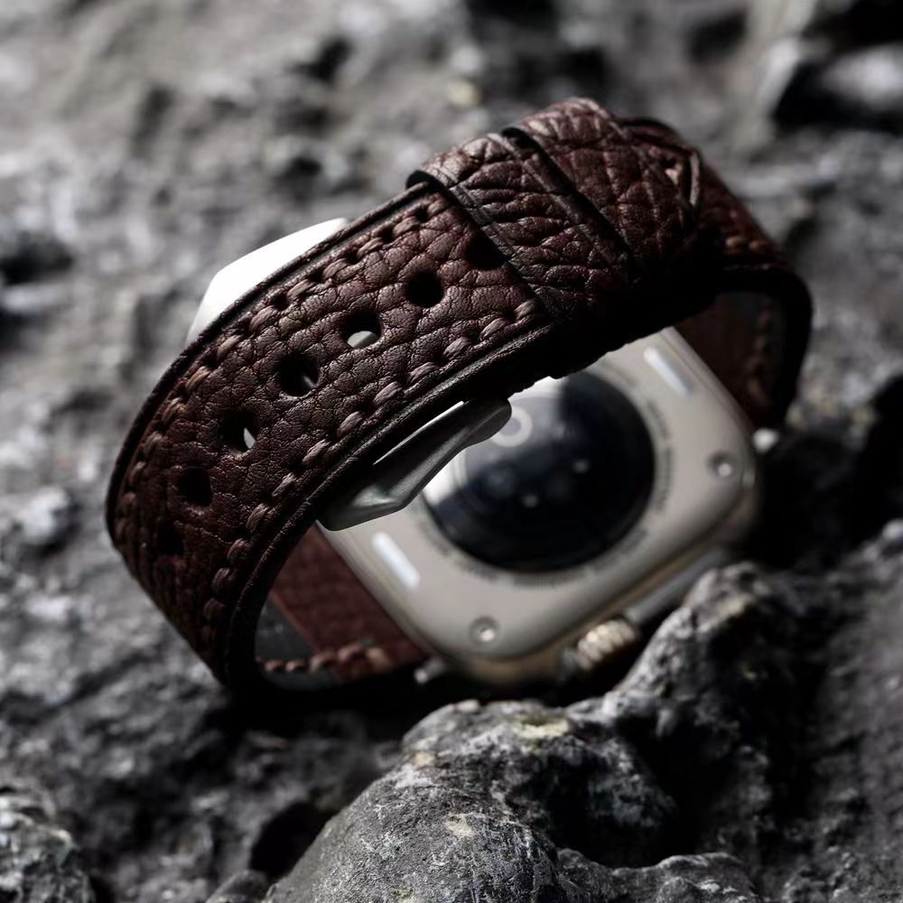 Handmade Top Grain Leather Smartwatch Strap Vintage Style