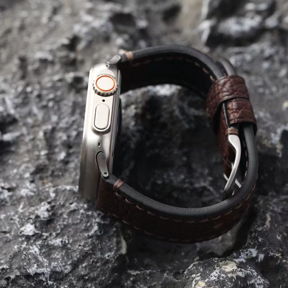 Handmade Top Grain Leather Smartwatch Strap Vintage Style