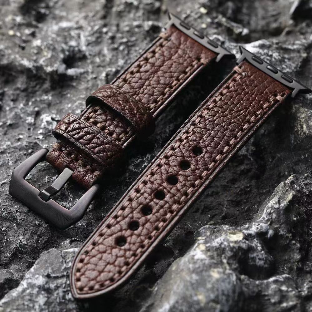 Handmade Top Grain Leather Smartwatch Strap Vintage Style