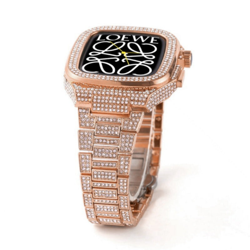 CrystalLux Stainless Case Strap For Apple Watch 44/45mm