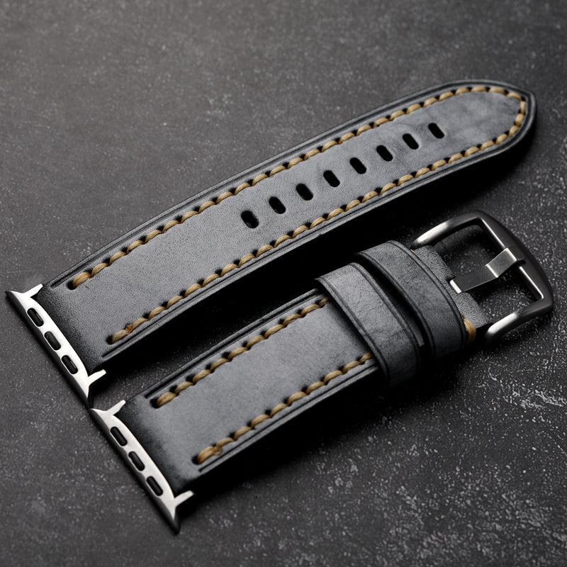 AuroraCraft Leather Watch Strap for Apple Watch Handmade