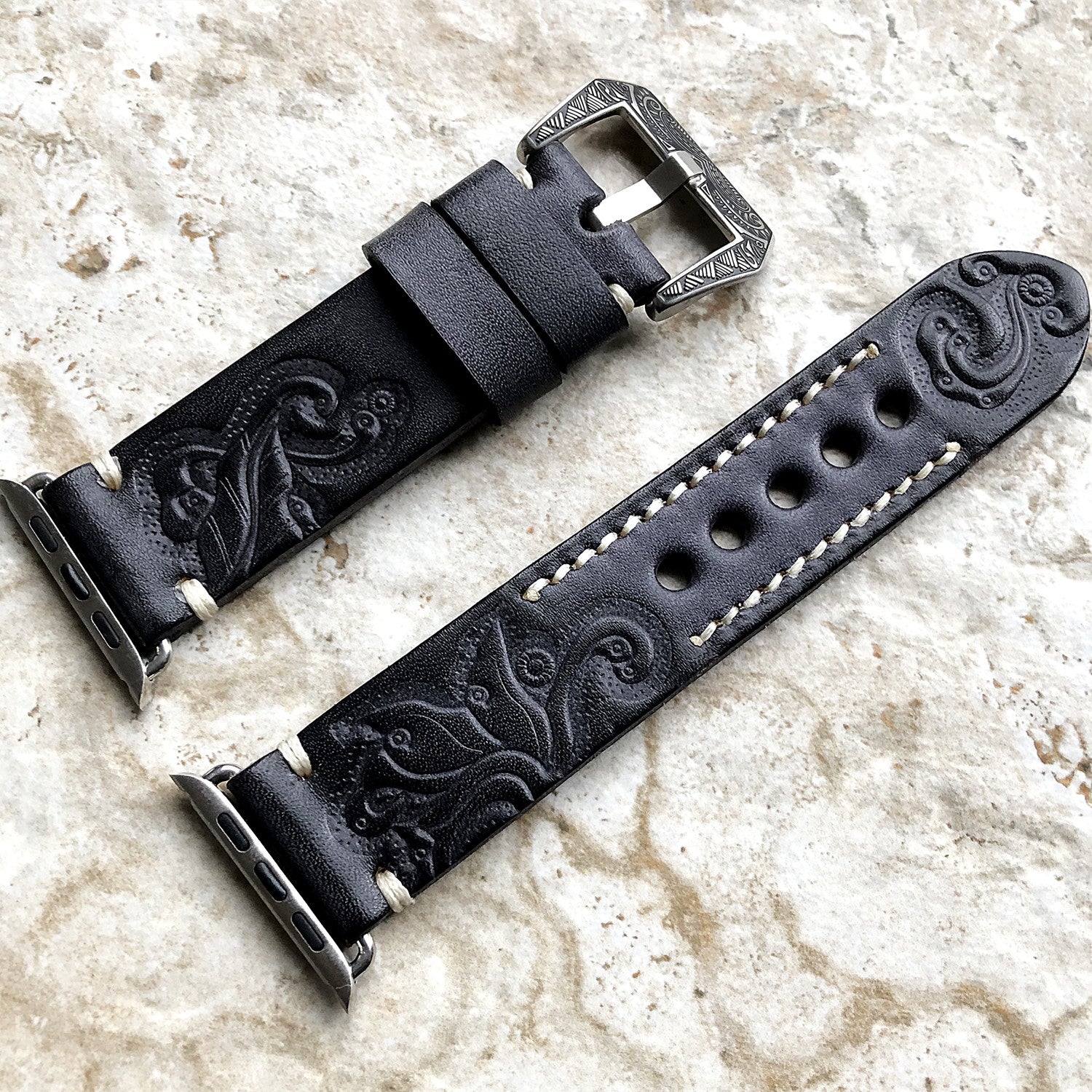 Orion Leather Strap for Atlas Watch Ultra Hand Engraved