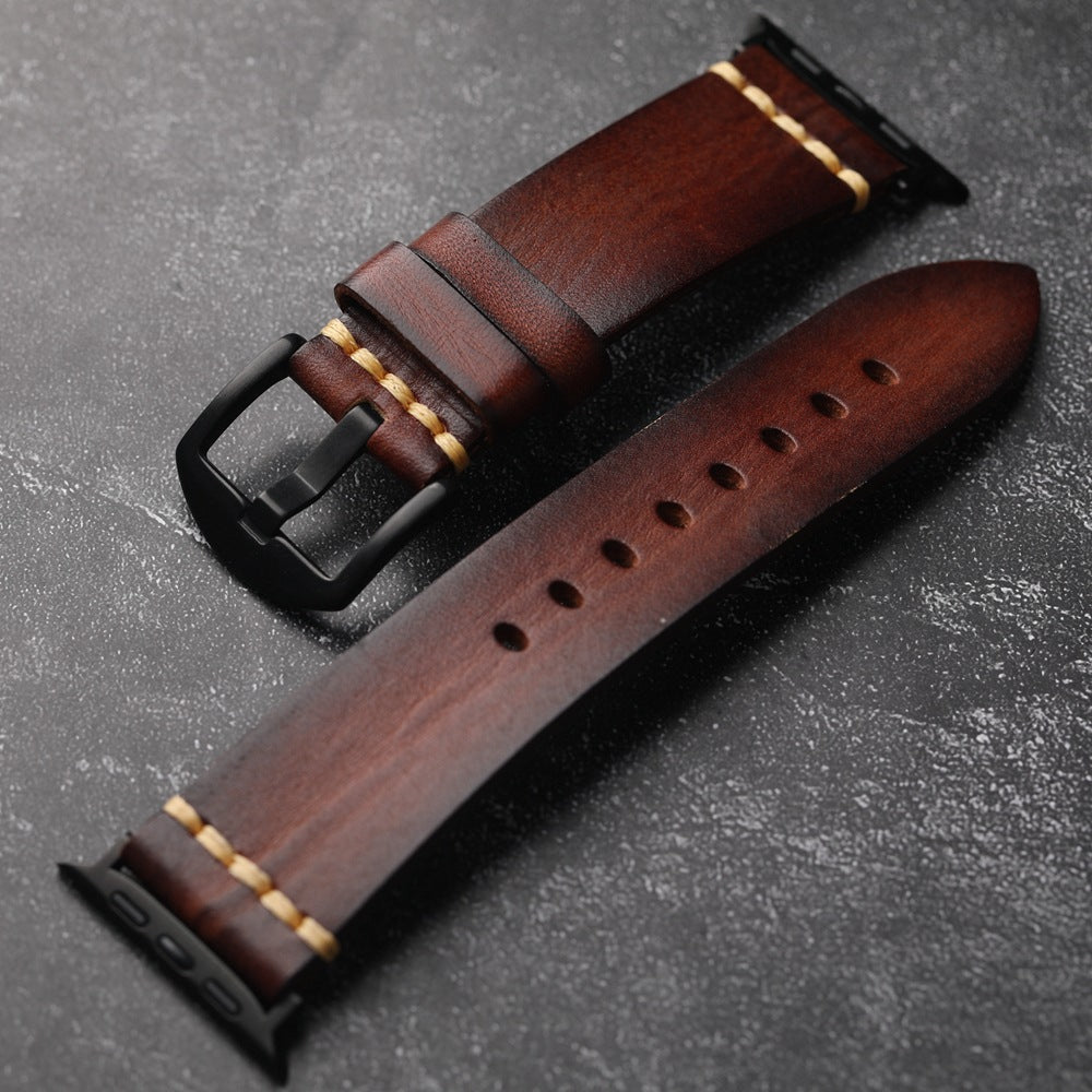 Premium Hand-Sewn Full-Grain Leather Band for Aurora Timepiece