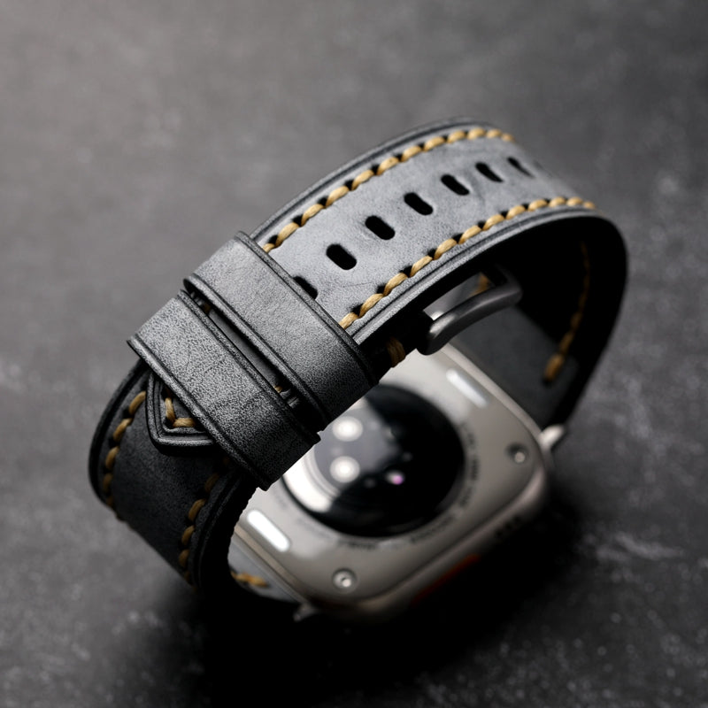 AuroraCraft Leather Watch Strap for Apple Watch Handmade