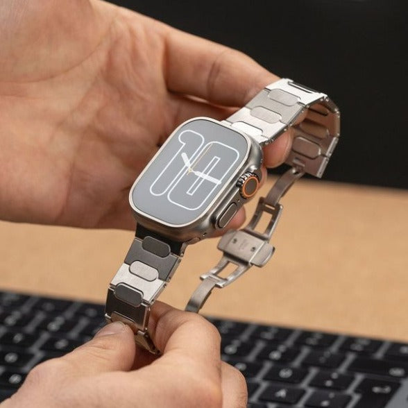 Nova Titanium Bracelet Butterfly Buckle For Apple Watch