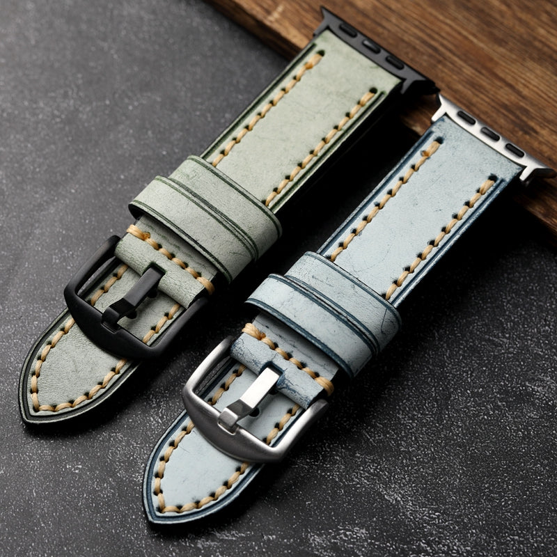 AuroraCraft Leather Watch Strap for Apple Watch Handmade