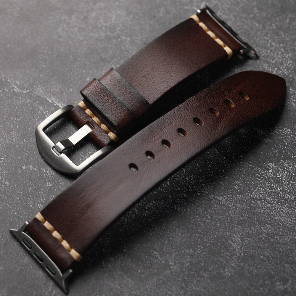 Premium Hand-Sewn Full-Grain Leather Band for Aurora Timepiece