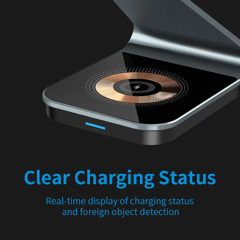 Magnetic 3-In-1 Wireless Charger For Phone, Smartwatch, And Earbuds