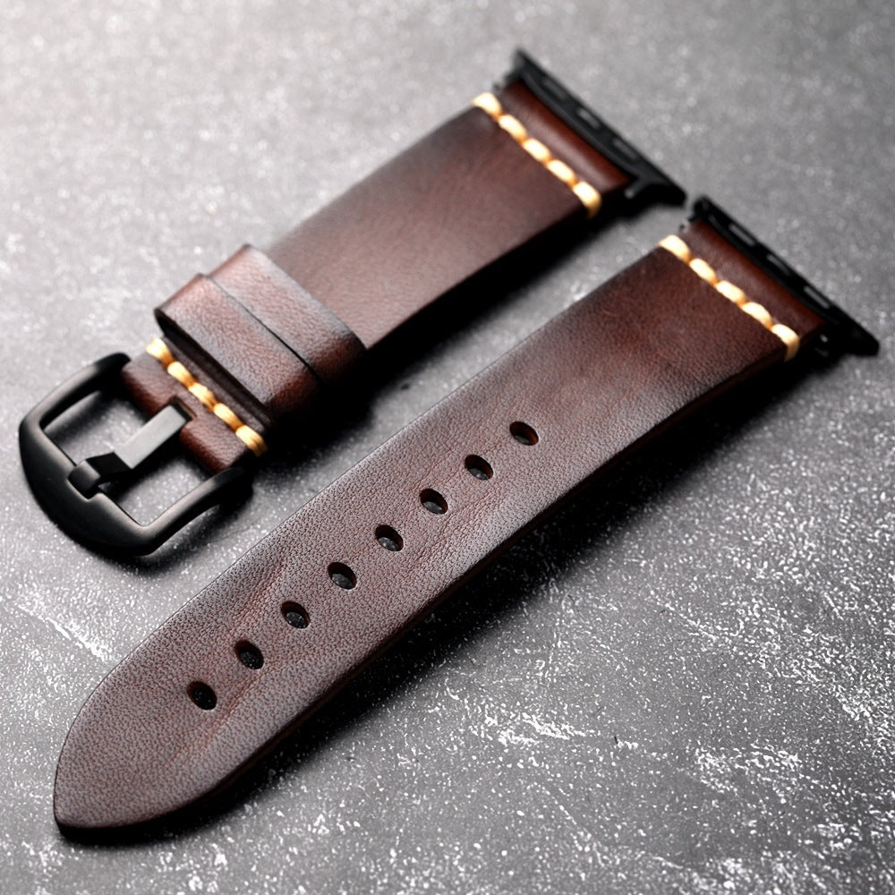 Premium Hand-Sewn Full-Grain Leather Band for Aurora Timepiece