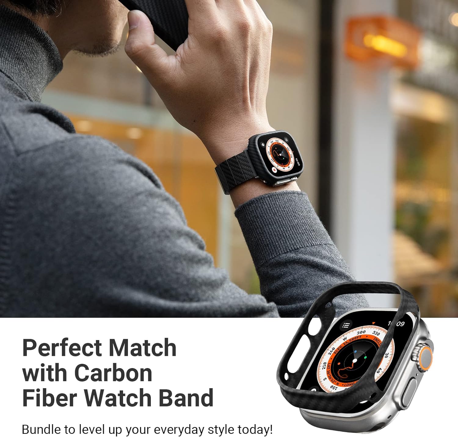 ZephyrWeave Carbon Fiber Band With Aramid Cover for Apple Watch