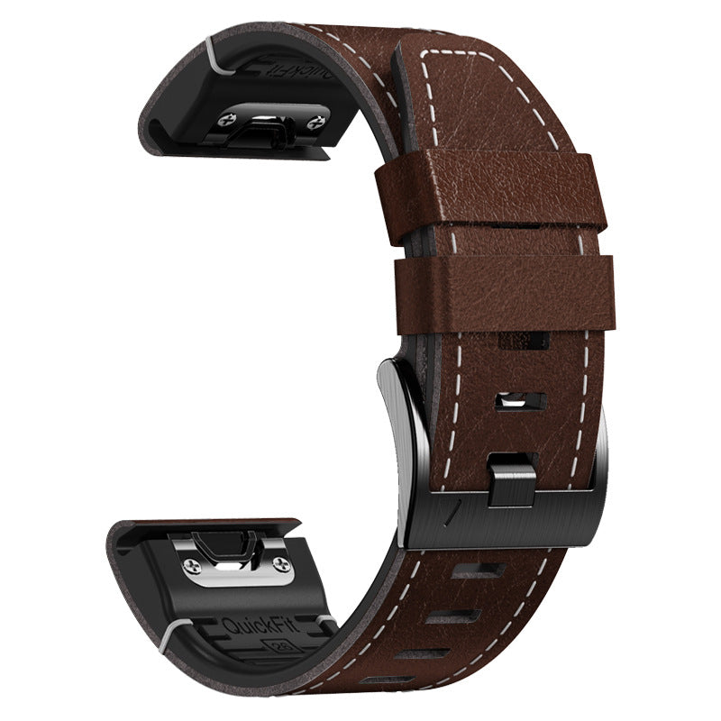 AstraFlex Leather and TPU Strap for Garmin Fenix 8, 7X, and 6X
