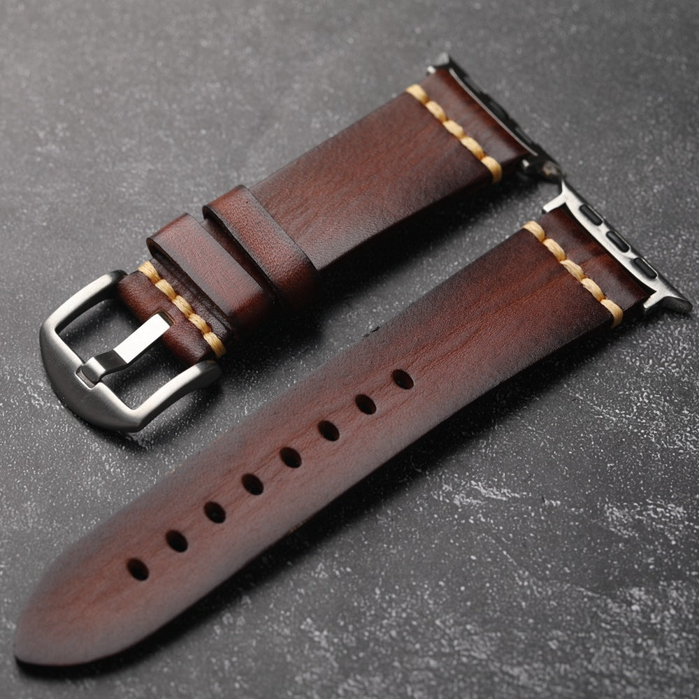 Premium Hand-Sewn Full-Grain Leather Band for Aurora Timepiece