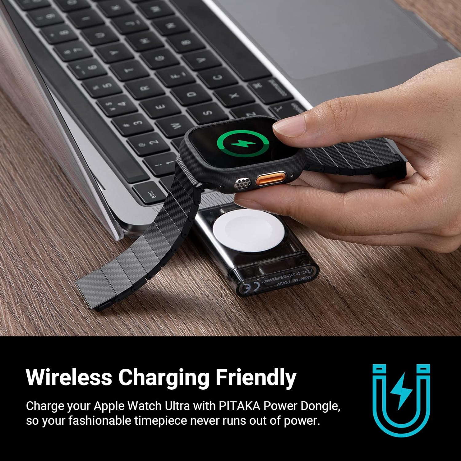 ZephyrWeave Kohlefaserarmband mit Aramidüberzug für Apple Watch