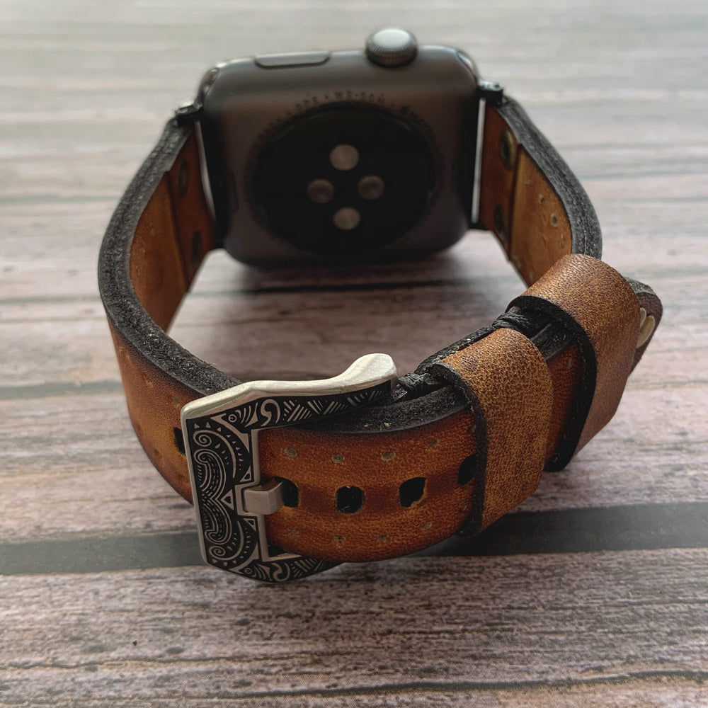 HeritageForge Vintage Leather Strap For Apple Watch Ultra