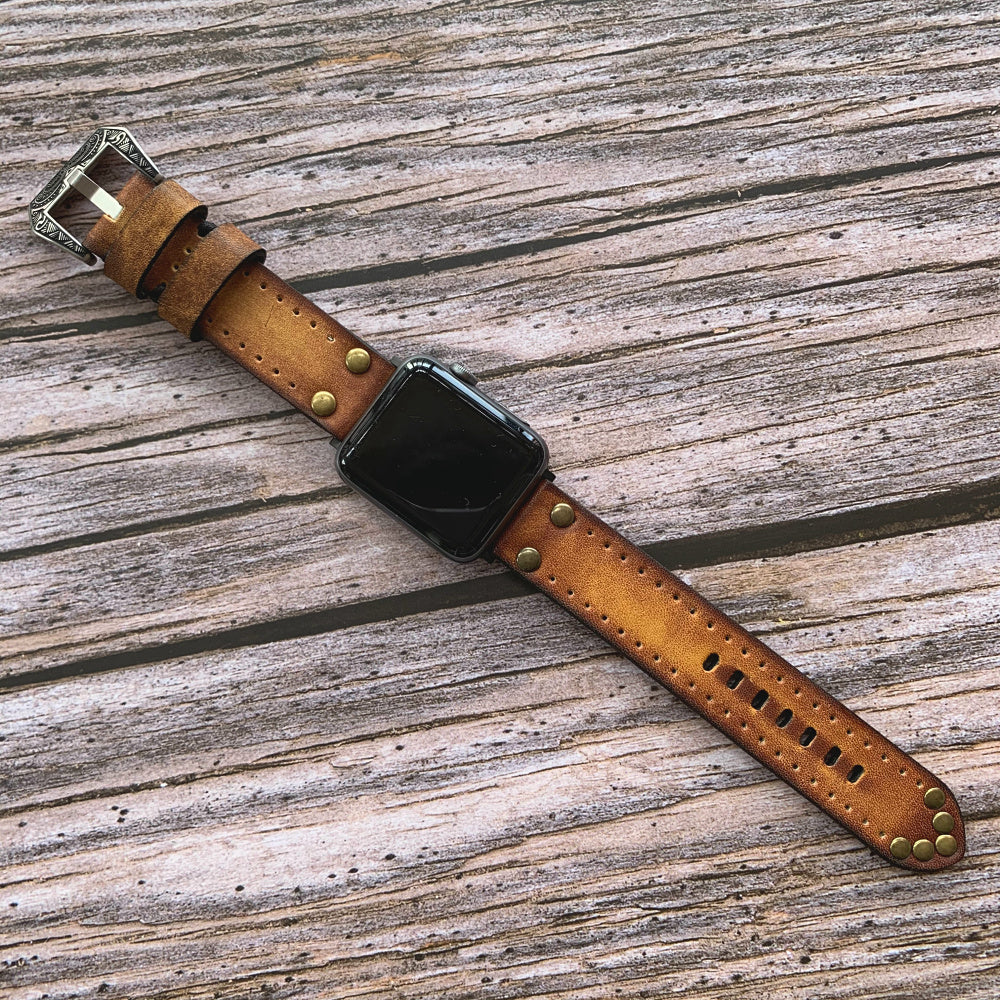 HeritageForge Vintage Leather Strap For Apple Watch Ultra