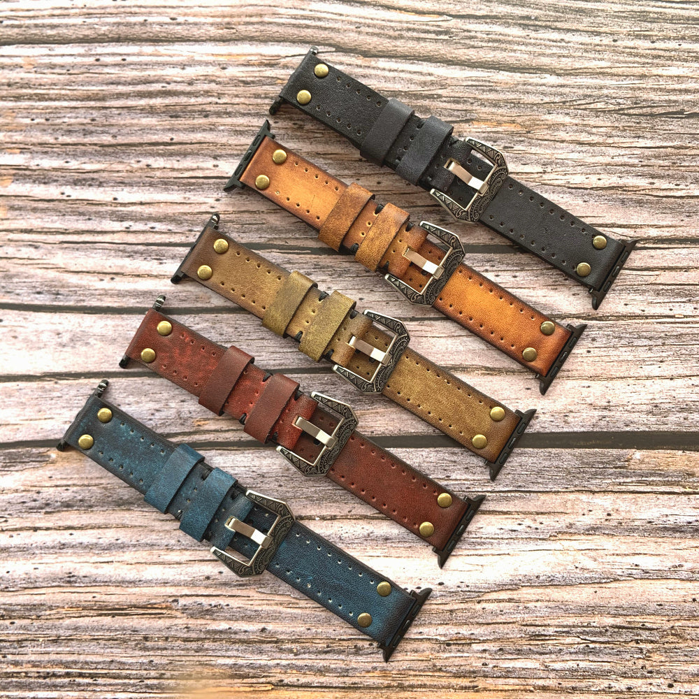 HeritageForge Vintage Leather Strap For Apple Watch Ultra