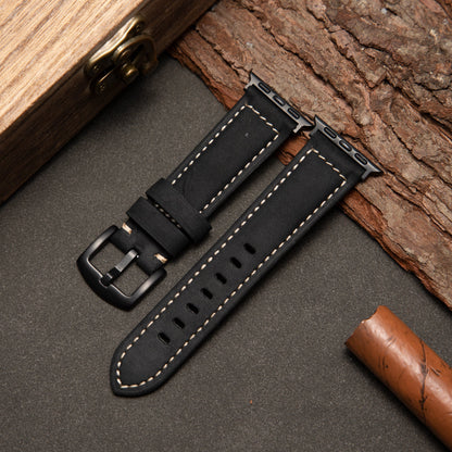 LumenCraft Vintage Leather Strap for Apple Watch Frosted