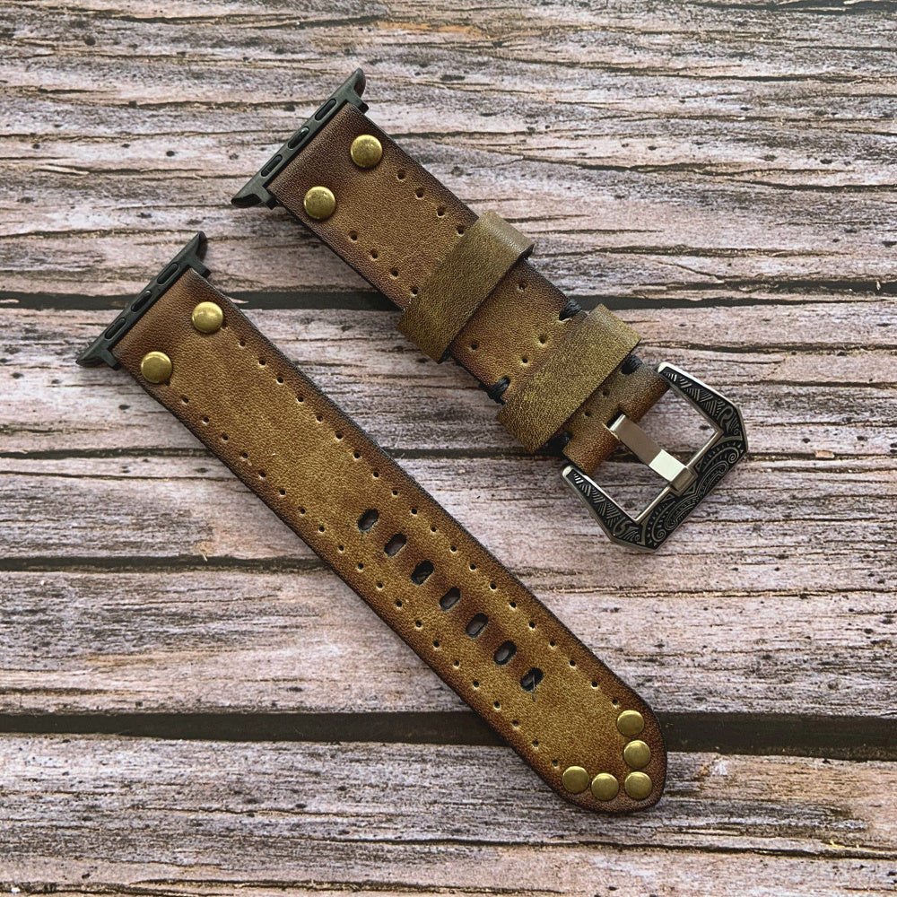 HeritageForge Vintage Leather Strap For Apple Watch Ultra