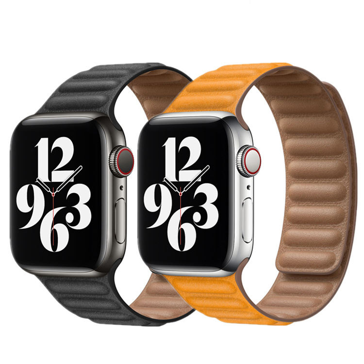 NovaLink Magnetic Leather Link Band For Apple Watch Elite
